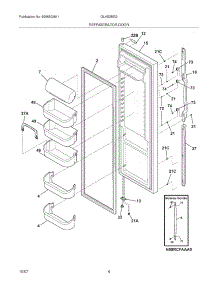 05 - Refrigerator Door parts for Frigidaire Refrigerator GLHS38EGPB6 from AppliancePartsPros.com