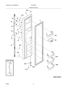 03 - Freezer Door parts for Frigidaire Refrigerator GLHS38EJPW0 from AppliancePartsPros.com
