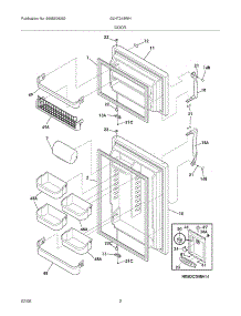 03 - Door parts for Frigidaire Refrigerator GLHT218WHW2 from AppliancePartsPros.com