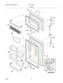 03 - Door parts for Frigidaire Refrigerator GLHT218WHW1 from AppliancePartsPros.com