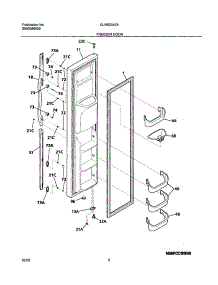 03 - Freezer Door parts for Frigidaire Refrigerator GLRS234ZAB4 from AppliancePartsPros.com