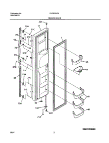 03 - Freezer Door parts for Frigidaire Refrigerator GLRS234ZAW2 from AppliancePartsPros.com