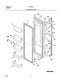 05 - Refrigerator Door parts for Frigidaire Refrigerator GLRS237ZAB3 from AppliancePartsPros.com