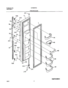 03 - Freezer Door parts for Frigidaire Refrigerator GLRS237ZAW2 from AppliancePartsPros.com