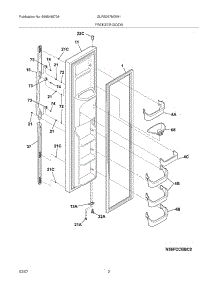 03 - Freezer Door parts for Frigidaire Refrigerator GLRS267MDW1 from AppliancePartsPros.com