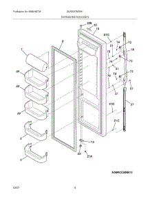 05 - Refrigerator Door parts for Frigidaire Refrigerator GLRS267MDW1 from AppliancePartsPros.com