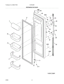 05 - Refrigerator Door parts for Frigidaire Refrigerator GLRS64ZEB2 from AppliancePartsPros.com