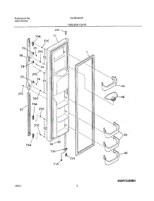 03 - Freezer Door parts for Frigidaire Refrigerator GLRS234ZAB0 from AppliancePartsPros.com