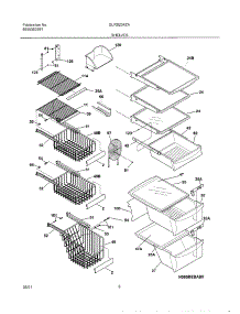 09 - Shelves parts for Frigidaire Refrigerator GLRS234ZAB0 from AppliancePartsPros.com