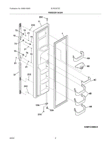 03 - Freezer Door parts for Frigidaire Refrigerator GLRS237ZCB5 from AppliancePartsPros.com