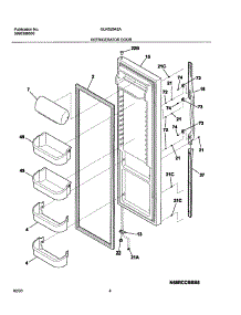 05 - Refrigerator Door parts for Frigidaire Refrigerator GLRS264ZAW6 from AppliancePartsPros.com