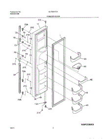 03 - Freezer Door parts for Frigidaire Refrigerator GLRS237ZAW0 from AppliancePartsPros.com