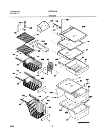 09 - Shelves parts for Frigidaire Refrigerator GLRS264ZAW3 from AppliancePartsPros.com