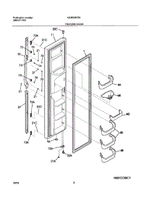 03 - Freezer Door parts for Frigidaire Refrigerator GLRS267ZAQ4 from AppliancePartsPros.com