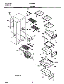 05 - Shelves parts for Frigidaire Refrigerator GLRSF266JB0 from AppliancePartsPros.com