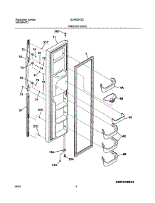 03 - Freezer Door parts for Frigidaire Refrigerator GLRS237ZCW2 from AppliancePartsPros.com