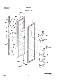 03 - Freezer Door parts for Frigidaire Refrigerator GLRS237ZAW7 from AppliancePartsPros.com