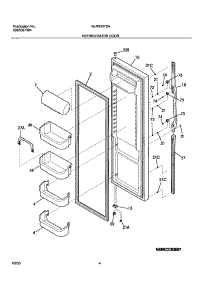05 - Refrigerator Door parts for Frigidaire Refrigerator GLRS237ZAW7 from AppliancePartsPros.com
