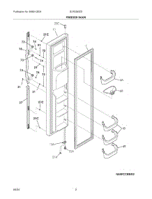 03 - Freezer Door parts for Frigidaire Refrigerator GLRS263ZDQ0 from AppliancePartsPros.com