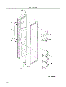 03 - Freezer Door parts for Frigidaire Refrigerator GLHS67EHSB2 from AppliancePartsPros.com