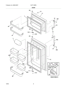 03 - Door parts for Frigidaire Refrigerator GLRT188WDKA from AppliancePartsPros.com
