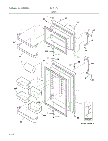 03 - Door parts for Frigidaire Refrigerator GLHT214TJW0 from AppliancePartsPros.com