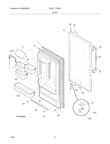 03 - Door parts for Frigidaire Refrigerator GLRH1779GW3 from AppliancePartsPros.com