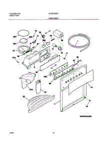 15 - Dispenser parts for Frigidaire Refrigerator GLRS234ZAB5 from AppliancePartsPros.com