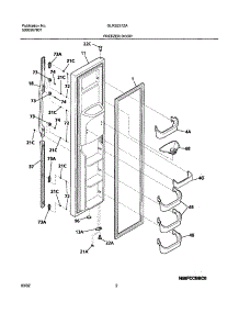 03 - Freezer Door parts for Frigidaire Refrigerator GLRS237ZAW4 from AppliancePartsPros.com