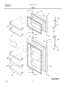03 - Door parts for Frigidaire Refrigerator GLRT214TCB2 from AppliancePartsPros.com