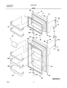 03 - Doors parts for Frigidaire Refrigerator GLRT214RAQ0 from AppliancePartsPros.com