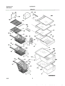09 - Shelves parts for Frigidaire Refrigerator GLRS264ZAB0 from AppliancePartsPros.com