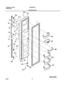 03 - Freezer Door parts for Frigidaire Refrigerator GLRS267ZAW5 from AppliancePartsPros.com