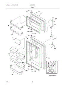 03 - Door parts for Frigidaire Refrigerator GLRT218WDW0 from AppliancePartsPros.com