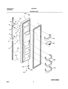 03 - Freezer Door parts for Frigidaire Refrigerator GS23HSZCB1 from AppliancePartsPros.com