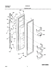 03 - Freezer Door parts for Frigidaire Refrigerator GS26HSZBQ1 from AppliancePartsPros.com