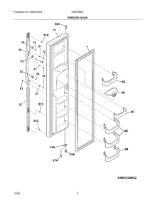 03 - Freezer Door parts for Frigidaire Refrigerator GS23HSZDQ5 from AppliancePartsPros.com