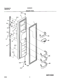 03 - Freezer Door parts for Frigidaire Refrigerator GS26HSZCW0 from AppliancePartsPros.com