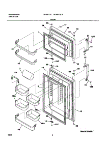 03 - Door parts for Frigidaire Refrigerator GS18HTZCQ0 from AppliancePartsPros.com