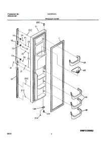 03 - Freezer Door parts for Frigidaire Refrigerator GS23HSZCQ0 from AppliancePartsPros.com