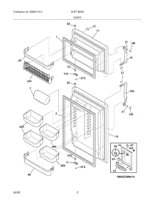 03 - Door parts for Frigidaire Refrigerator GLRT188WJW0 from AppliancePartsPros.com