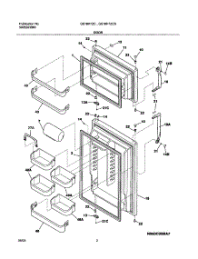 03 - Door parts for Frigidaire Refrigerator GS18HTZCW2 from AppliancePartsPros.com