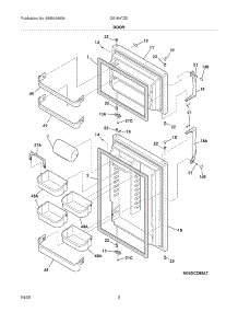 03 - Door parts for Frigidaire Refrigerator GS18HTZDQ4 from AppliancePartsPros.com