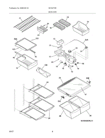 07 - Shelves parts for Frigidaire Refrigerator GS18HTZDQD from AppliancePartsPros.com