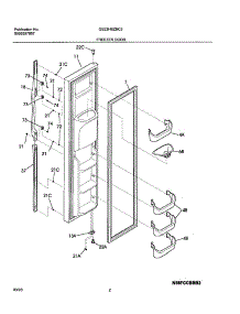 03 - Freezer Door parts for Frigidaire Refrigerator GS23HSZBC3 from AppliancePartsPros.com