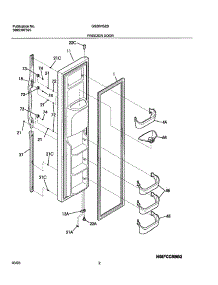 03 - Freezer Door parts for Frigidaire Refrigerator GS26HSZBC3 from AppliancePartsPros.com