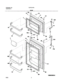 03 - Doors parts for Frigidaire Refrigerator GLRT214RAB4 from AppliancePartsPros.com
