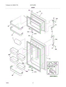 03 - Door parts for Frigidaire Refrigerator GLRT218WDZP from AppliancePartsPros.com
