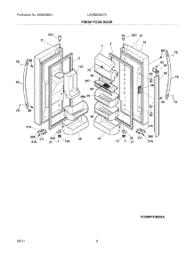 05 - Fresh Food Door parts for Frigidaire Refrigerator LGHB2869LF5 from AppliancePartsPros.com
