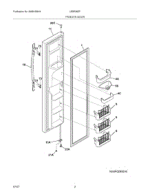 03 - Freezer Door parts for Frigidaire Refrigerator LESR26EFE5 from AppliancePartsPros.com